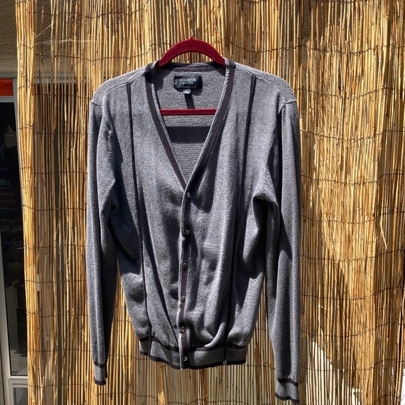 Vintage Grey Cardigan with Black Detailing - Picture 1 of 6